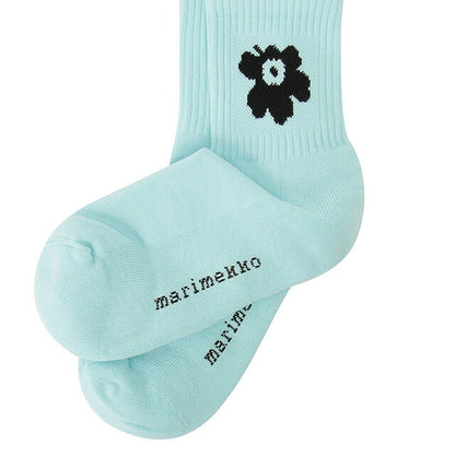 Marimekko Brand Crew Socks Ladies 091733 155 37-39 Unico One Point Short Socks Socks Japanese Size 23.5-25cm Light Blue Fashionable FXMM00496L