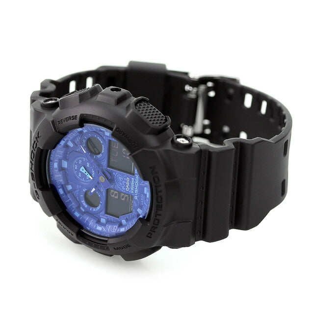 G-Shock Gee Shock g-shock Quartz GA-100BP-1A模拟数字GA-100男士手表Black Blue Blue Blun Blun Black Casio GA-100BP-100R