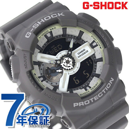 G-shock GA-110HD-8A模拟数字110系列男士手表Casio 卡西欧 Anadigi黑色白色灰色黑色GA-110HD-8ADR