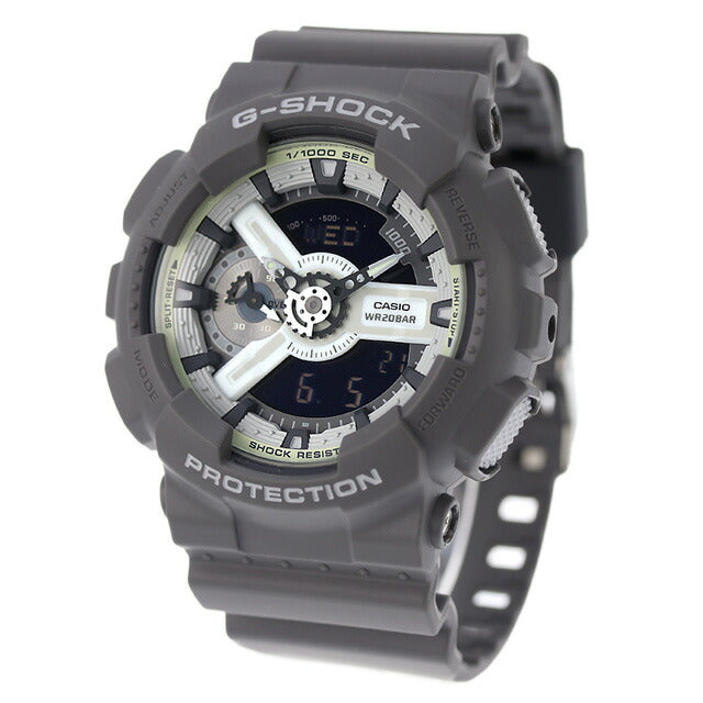 G-shock GA-110HD-8A模拟数字110系列男士手表Casio 卡西欧 Anadigi黑色白色灰色黑色GA-110HD-8ADR