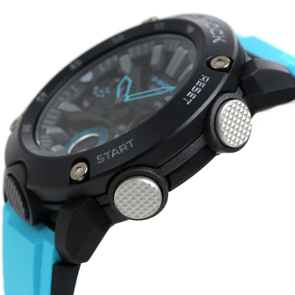 G-Shock G-Shock GA-200000 Anadisen男士手表品牌GA-2000-1A2DR黑色浅蓝色Casio