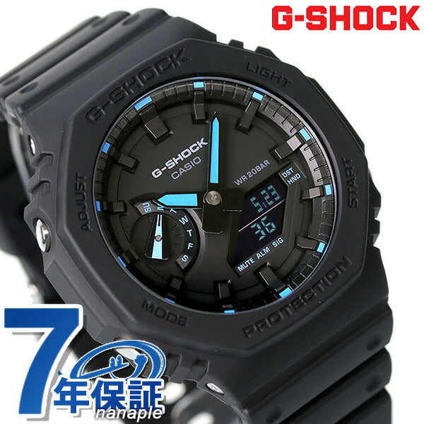 G-Shock Gee Shock G-Shock Quartz GA-2100-1A2 2100世界时代男士观看品牌全黑Casio GA-2100-1A2DR