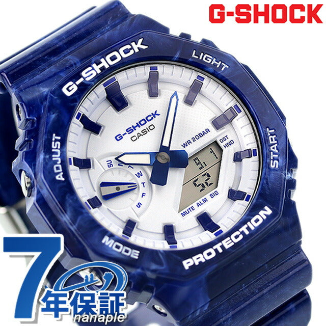 G-Shock Gee Shock G-Shock Quartz GA-2100BWP-2A模拟数字2100 Web Limited男士手表品牌Anadiscasio GA-2100BWP-2ADR