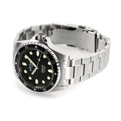 ロータリー 腕時計 ブランド 自動巻き 機械式 メンズ 時計 ヘンリー 41mm GB05136 04 ブラック GB05136-04
