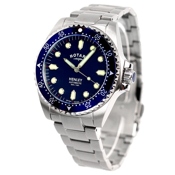 ロータリー 腕時計 ブランド 自動巻き 機械式 メンズ 時計 ヘンリー 41mm GB05136 05 ブルー GB05136-05
