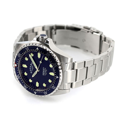 ロータリー 腕時計 ブランド 自動巻き 機械式 メンズ 時計 ヘンリー 41mm GB05136 05 ブルー GB05136-05