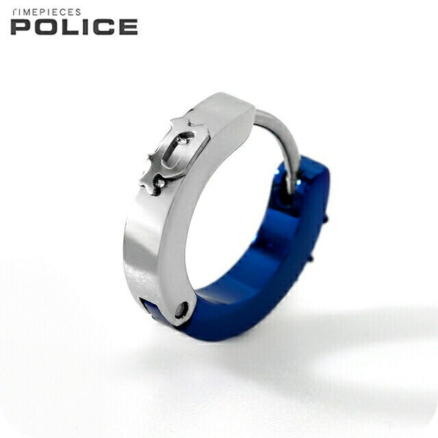 ポリス ピアス メンズ ブランド ステンレススチール フープ 片耳用 GE2102530 シルバー ブルー アクセサリー GE2102530