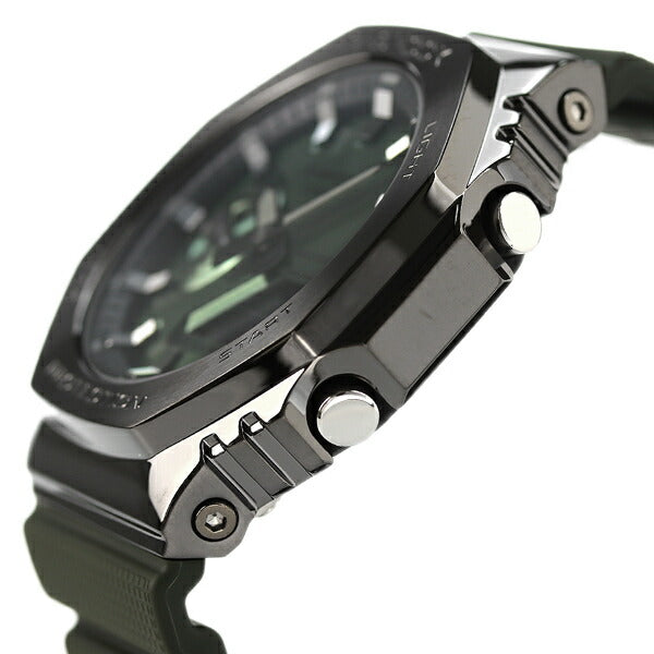 G-shock ge shock g-shock gm-2100 8正方形石英男性手表GM-2100B-3ADR绿色黑色Casio Casio