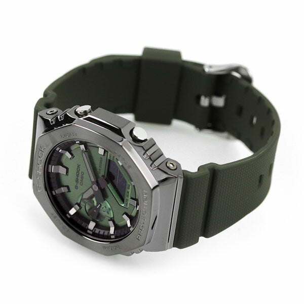 G-shock ge shock g-shock gm-2100 8正方形石英男性手表GM-2100B-3ADR绿色黑色Casio Casio