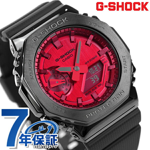 G-Shock Gee Shock G-Shock GM-2100 Shadow Quartz男士手表品牌GM-2100B-4ADR红色黑色Casio