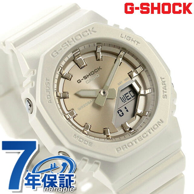gショック ジーショック G-SHOCK クォーツ 電池式 GMA-P2100ST-7A アナログデジタル レディース 腕時計 ブランド カシオ casio アナデジ ゴールド ホワイト 白 GMA-P2100ST-7ADR