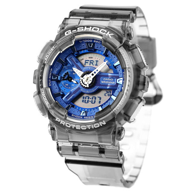 G-Shock Gee Shock Shock G-Shock海外模型海外模型男女通用的观看品牌Casio Anadisy蓝色黑色骨架黑人黑人GMA-S110TB-8ADR