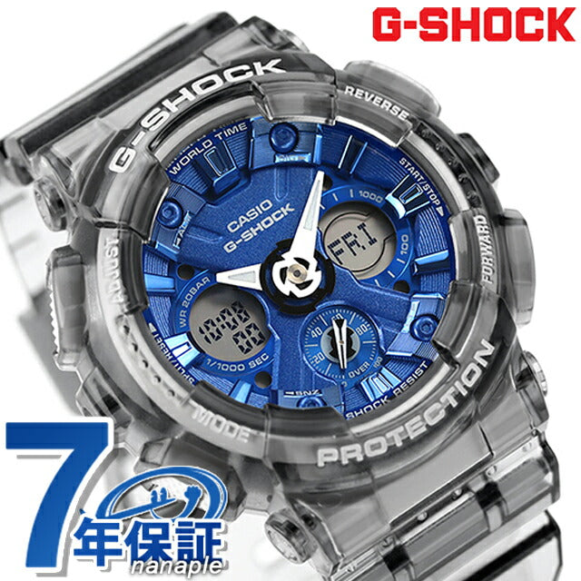 G-Shock Gee Shock G-SHOCK Overseas Model Overseas Model Unisex Watch Brand Casio Anadisy Blue Black Skeleton Black Men GMA-S120TB-8adr