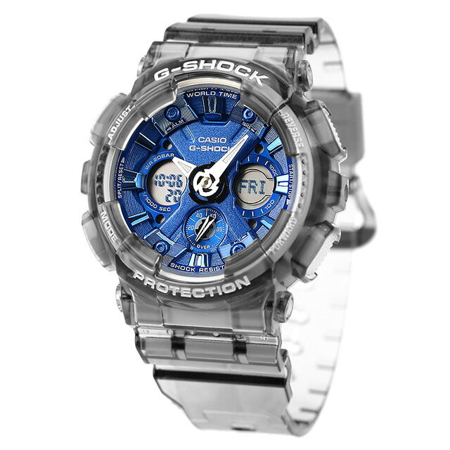 G-Shock Gee Shock Shock G-Shock海外模型海外模型男女赛车品牌Casio Anadisy蓝色黑色骨架黑人黑人GMA-S120TB-8ADR