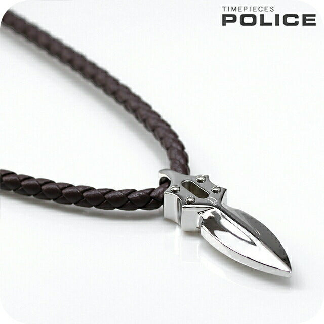 ポリス ネックレス メンズ ブランド ステンレススチール GN0036702 シルバー ブラウン アクセサリー GN0036702