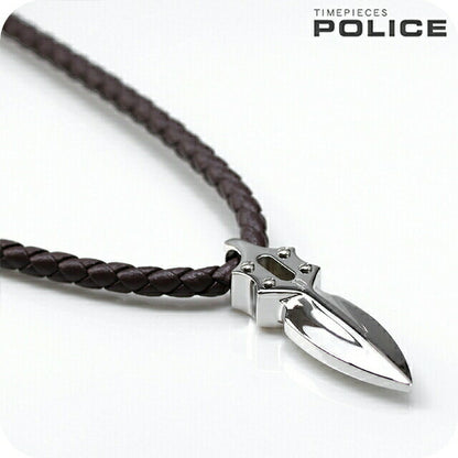 ポリス ネックレス メンズ ブランド ステンレススチール GN0036702 シルバー ブラウン アクセサリー GN0036702