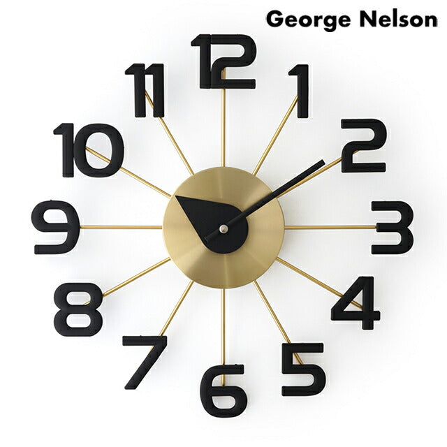 ジョージ ネルソン フェリス ウォール クロック クォーツ 電池式 クロック ブランド George Nelson GN41167MB アナログ ブラック ゴールド 黒 GN41167MB