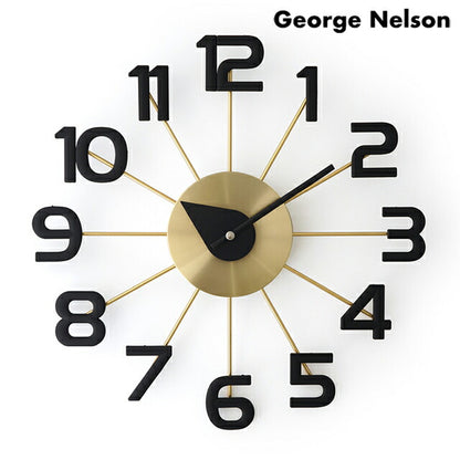 ジョージ ネルソン フェリス ウォール クロック クォーツ 電池式 クロック ブランド George Nelson GN41167MB アナログ ブラック ゴールド 黒 GN41167MB