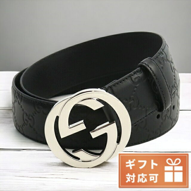 Gucci皮带男士品牌Gucci皮革GG/Leathe Leather Italy 411924黑色配件选择GUC411924A