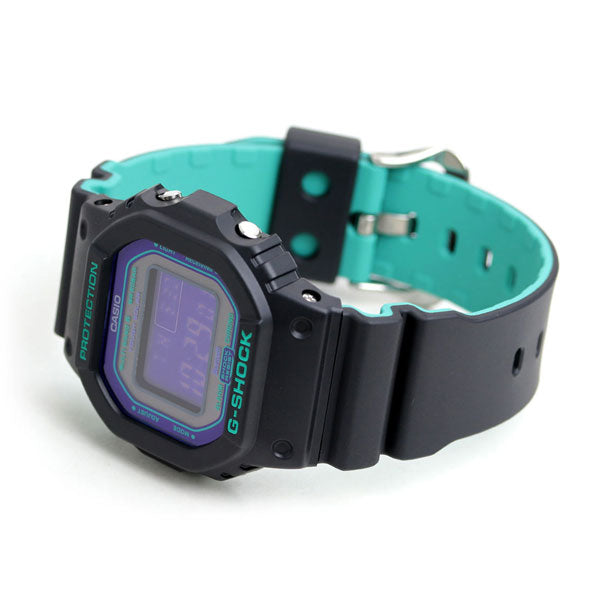 G-Shock Gee Shock G-Shock特殊彩色无线电太阳能GW-B5600男士手表品牌GW-B5600BL-1er数字紫色黑色Casio