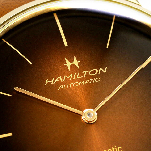 Hamilton American Classic室内42毫米自动机械手表品牌皮革腰带H38735501由Analog Switzerland制造