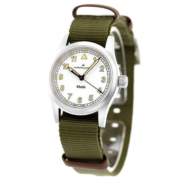 ハミルトン カーキ フィールド 33mm クォーツ 電池式 腕時計 ブランド メンズ レディース HAMILTON H69301910 アナログ ホワイト グリーン 白 スイス製 H69301910