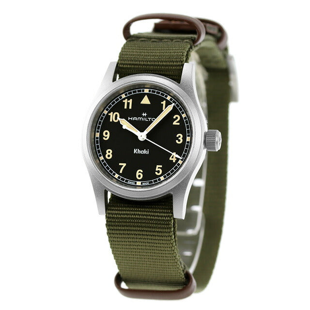 ハミルトン カーキ フィールド 33mm クオーツ 腕時計 ブランド メンズ レディース HAMILTON H69301930 アナログ ブラック グリーン 黒 スイス製 H69301930