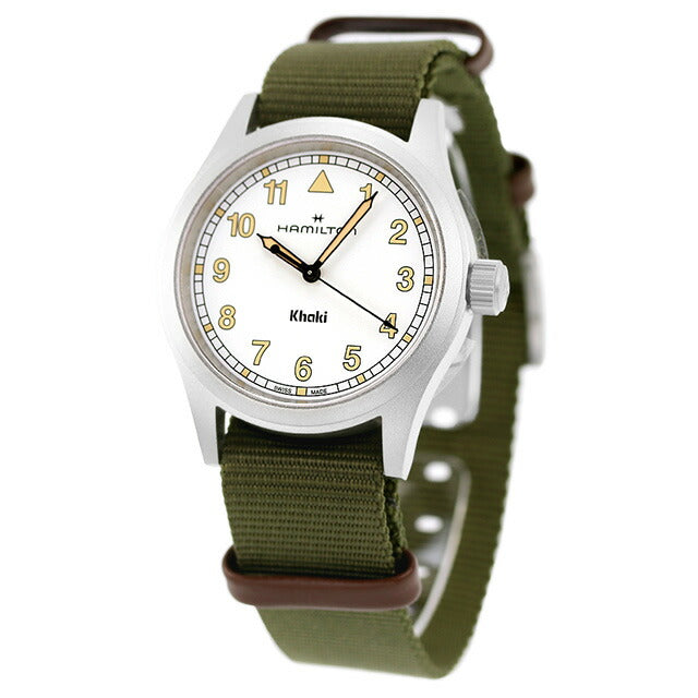 ハミルトン カーキ フィールド 38mm クォーツ 電池式 腕時計 ブランド メンズ レディース HAMILTON H69401910 アナログ ホワイト グリーン 白 スイス製 H69401910