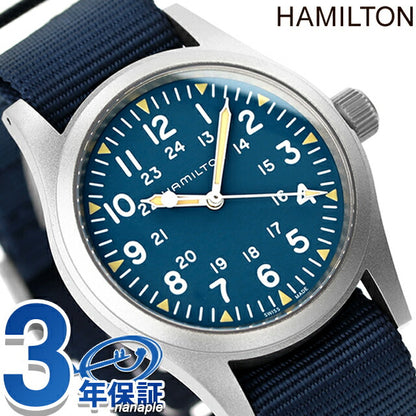 ハミルトン カーキ フィールド メカ 38mm 手巻き 腕時計 ブランド メンズ レディース HAMILTON H69439940 アナログ ブルー スイス製 H69439940