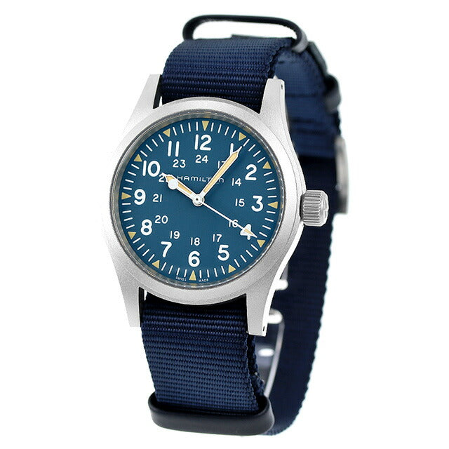 ハミルトン カーキ フィールド メカ 38mm 手巻き 腕時計 ブランド メンズ レディース HAMILTON H69439940 アナログ ブルー スイス製 H69439940