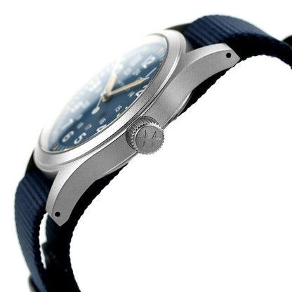 ハミルトン カーキ フィールド メカ 38mm 手巻き 腕時計 ブランド メンズ レディース HAMILTON H69439940 アナログ ブルー スイス製 H69439940
