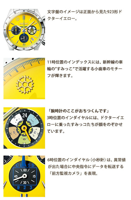 セイコー すみっコぐらし ドクターイエロー コラボウオッチ クオーツ 電池式 腕時計 ブランド メンズ 数量限定モデル クロノグラフ 51367 アナログ イエロー IEI-51367