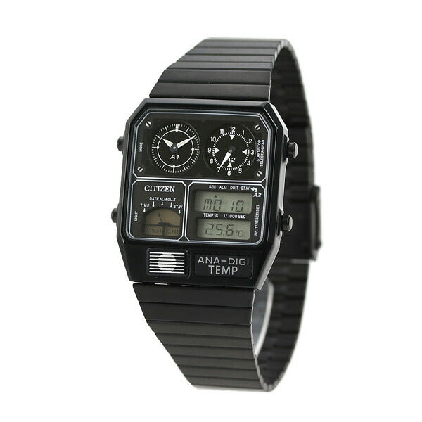 Citizen Record Label Anadisi Temp Watch Brand Chronograph Termeter Analog Digital JG2105-93E Citizen Black Men&