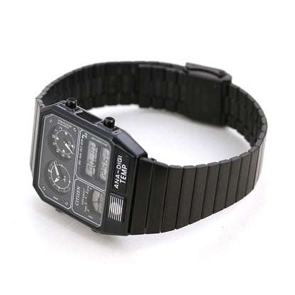 Citizen Record Label Anadisi Temp Watch Brand Chronograph Termeter Analog Digital JG2105-93E Citizen Black Men&