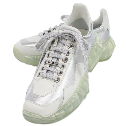 Jimmy Choo Sneakers Ladies Brand JIMMY CHOO Leather Italy Diamond F White Silver Shoes JICDIAMONDFA