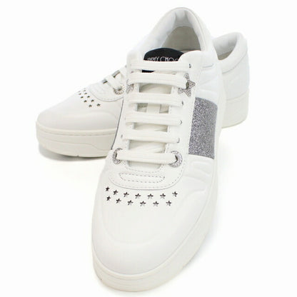 Jimmy Choo Sneakers Ladies Brand JIMMY CHOO Leather Hawaii-F White Shoes Select Model JICHAWAIIIFI