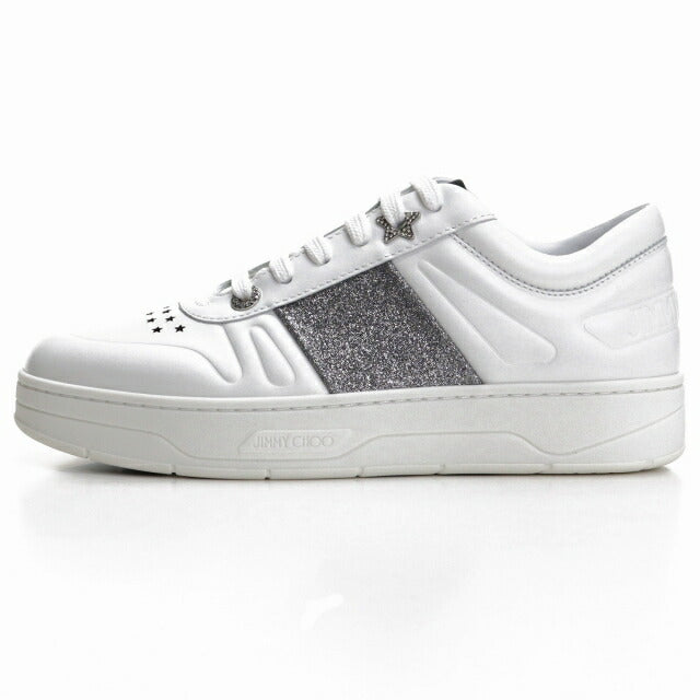 Jimmy Choo Sneakers Ladies Brand JIMMY CHOO Leather Hawaii-F White Shoes Select Model JICHAWAIIIFI