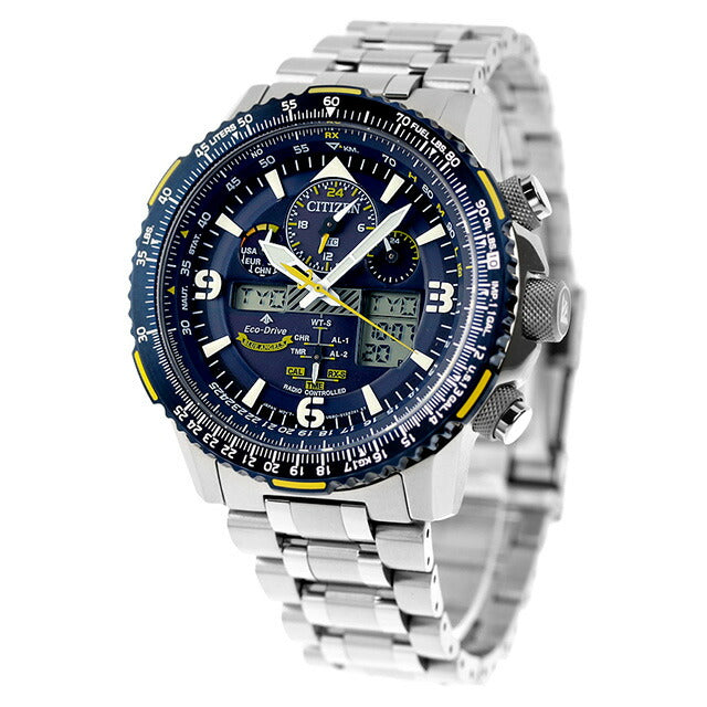 Citizen Promaster Angels Eco Drive电台观看品牌计时码表太阳能无线电公民JY8078-52L海军