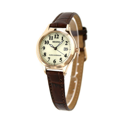 Citizen Lego Eco Drive Eco Drive Solar Radio Watch Brand Ladies Leather Belt CITIZEN KS1-228-30 Analog Gold Brown