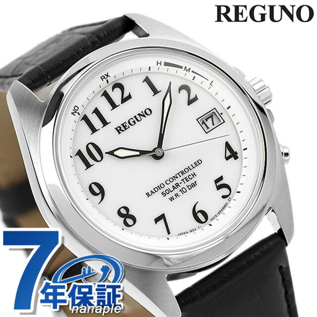 公民Regno Eco Drive Solar Eco Drive太阳能电台观看品牌皮革皮带公民KS3-115-20模拟白色黑色黑色黑色黑色