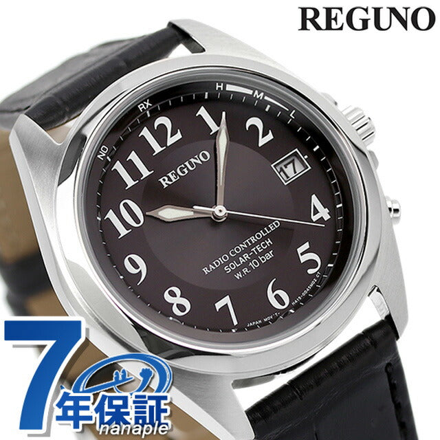 Citizen Legno Eco Drive太阳能生态驱动太阳能电台观看品牌皮革皮带公民KS3-115-50模拟黑色黑色黑色黑色