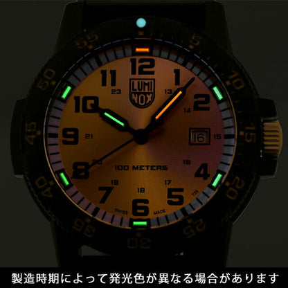 ルミノックス LEATHERBACK SEA TURTLE GIANT 0320 腕時計 ブランド メンズ 0325.GP アナログ ゴールド ブラック 黒 スイス製 l0325-GP