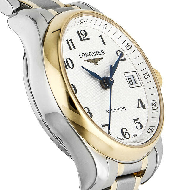 ロンジン マスターコレクション 自動巻き 腕時計 ブランド レディース LONGINES L2.128.5.78.7 アナログ シルバー イエローゴールド スイス製 L2-128-5-78-7