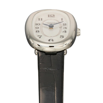 ロンジン サンフォネット クォーツ 電池式 腕時計 ブランド レディース LONGINES L2.305.4.83.0 アナログ ホワイトシェル ブラック 黒 L2-305-4-83-0