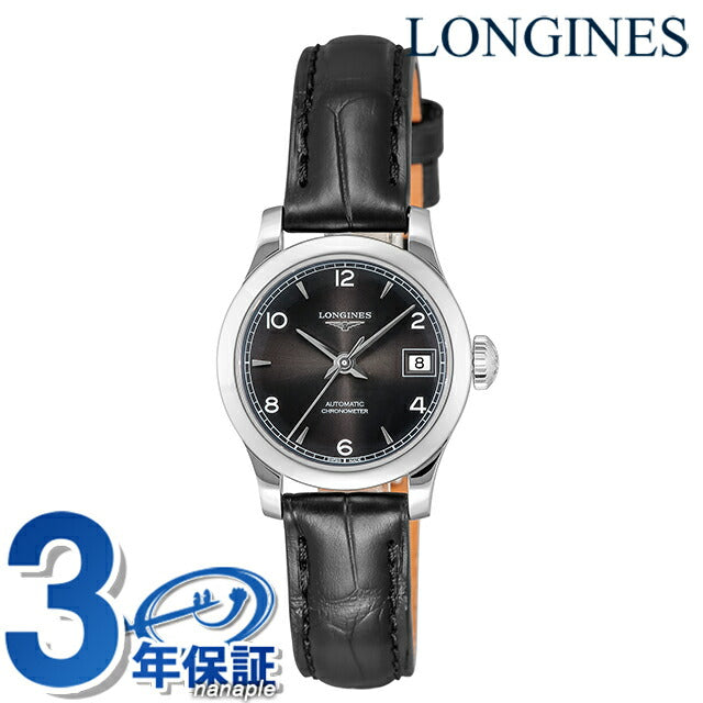 ロンジン レコード 自動巻き 腕時計 ブランド レディース LONGINES L2.320.4.56.2 アナログ ブラック 黒 スイス製 L2-320-4-56-2