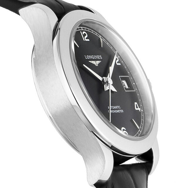 ロンジン レコード 自動巻き 腕時計 ブランド レディース LONGINES L2.320.4.56.2 アナログ ブラック 黒 スイス製 L2-320-4-56-2