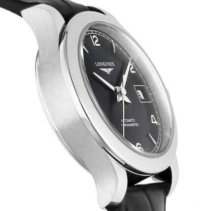 ロンジン レコード 自動巻き 腕時計 ブランド レディース LONGINES L2.320.4.56.2 アナログ ブラック 黒 スイス製 L2-320-4-56-2