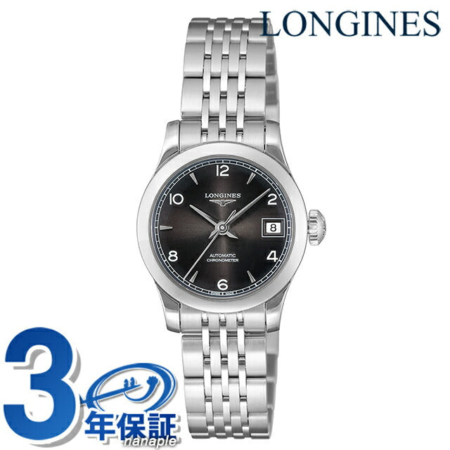 ロンジン レコード 自動巻き 腕時計 ブランド レディース LONGINES L2.320.4.56.6 アナログ ブラック 黒 スイス製 L2-320-4-56-6