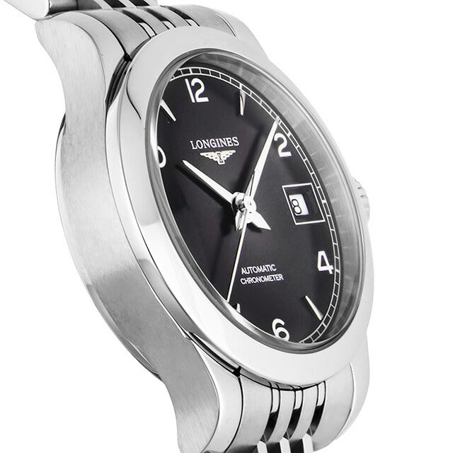ロンジン レコード 自動巻き 腕時計 ブランド レディース LONGINES L2.320.4.56.6 アナログ ブラック 黒 スイス製 L2-320-4-56-6