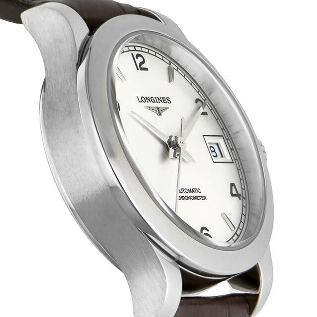ロンジン レコード 自動巻き 腕時計 ブランド レディース LONGINES L2.320.4.76.2 アナログ シルバー ブラウン スイス製 L2-320-4-76-2